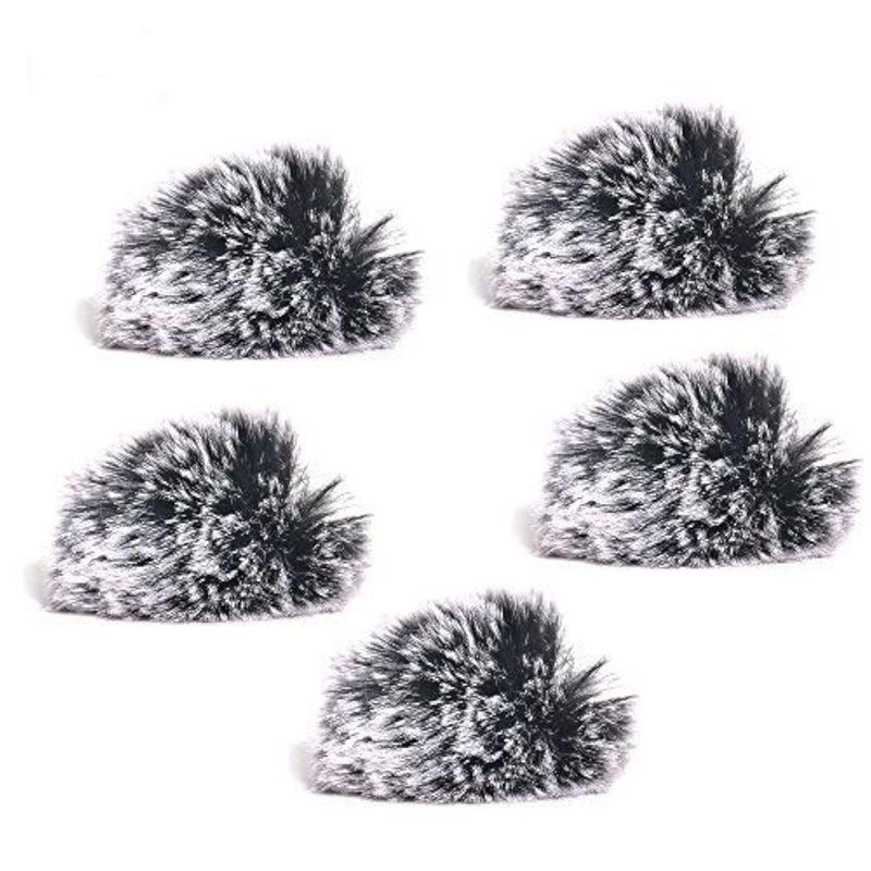 Ruittos 5 Packs Lavalier Microphone Wind Screen Furry Muffs Diameter 1cm Fits Most Lapel Clip Lav. Mini Lapel Microphone Dead Cat Windscreens (5 deadcats) - Image 1